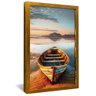 quadro canoa na areia dourado
