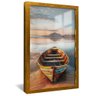 quadro canoa na areia dourado reflexo