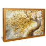 quadro pintura arvore da prosperidade dourado reflexo