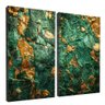 quadro duo esmeralda e ouro borda infinita