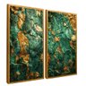quadro duo esmeralda e ouro dourado