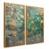 quadro duo esmeralda e ouro dourado reflexo