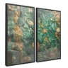 quadro duo esmeralda e ouro preto reflexo
