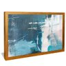 quadro pintura azul no canvas dourado reflexo