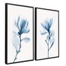 quadro duo floral azul preto