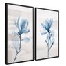quadro duo floral azul preto reflexo