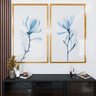 1 quadro duo floral azul dourado