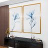 2 quadro duo floral azul dourado