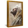 quadro jesus rezando dourado reflexo