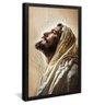 quadro jesus rezando preto