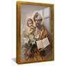 quadro sao jose e jesus dourado reflexo