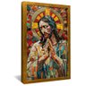 quadro jesus cristo em vitral dourado
