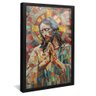 quadro jesus cristo em vitral preto reflexo