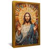 quadro vitral jesus rezando dourado