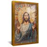 quadro vitral jesus rezando dourado reflexo