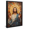 quadro vitral jesus rezando preto