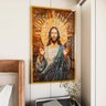 2 quadro vitral jesus rezando dourado