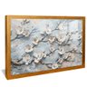 quadro magnolias brancas dourado reflexo
