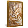 quadro floral arte latte dourado reflexo