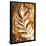 quadro floral arte latte preto