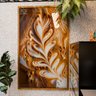 2 quadro floral arte latte dourado