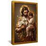quadro jose com jesus no colo dourado
