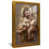 quadro jose com jesus no colo dourado reflexo