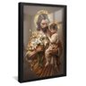 quadro jose com jesus no colo preto