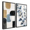 quadro duo painel e flores preto