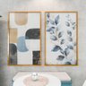 1 quadro duo painel e flores dourado