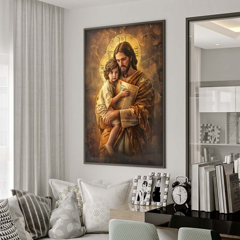 1 quadro jesus e jose preto