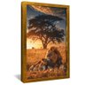 quadro leoes na savanna dourado