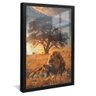 quadro leoes na savanna preto reflexo
