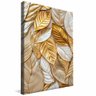 quadro folhas em ouro borda infinita