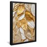 quadro folhas em ouro preto