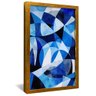 quadro padroes mosaico azul dourado
