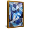 quadro padroes mosaico azul dourado reflexo