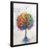 quadro arvore em explosao de cores preto reflexo