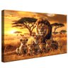 quadro familia leoes na savanna borda infinita