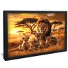 quadro familia leoes na savanna preto