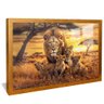 quadro leoes e savanna dourado reflexo