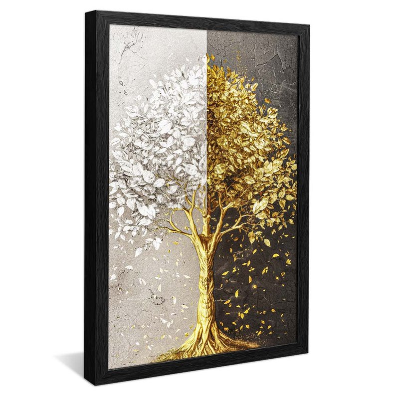 quadro riqueza prata e ouro preto