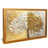 quadro arvore em prata e ouro dourado