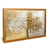 quadro arvore em prata e ouro dourado reflexo