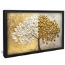 quadro arvore em prata e ouro preto