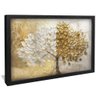 quadro arvore em prata e ouro preto reflexo