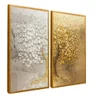 quadro duo arvore da prosperidade dourado reflexo