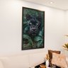 1 quadro pantera negra e natureza preto