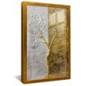 quadro tronco em ouro e prata dourado reflexo