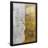 quadro tronco em ouro e prata preto reflexo